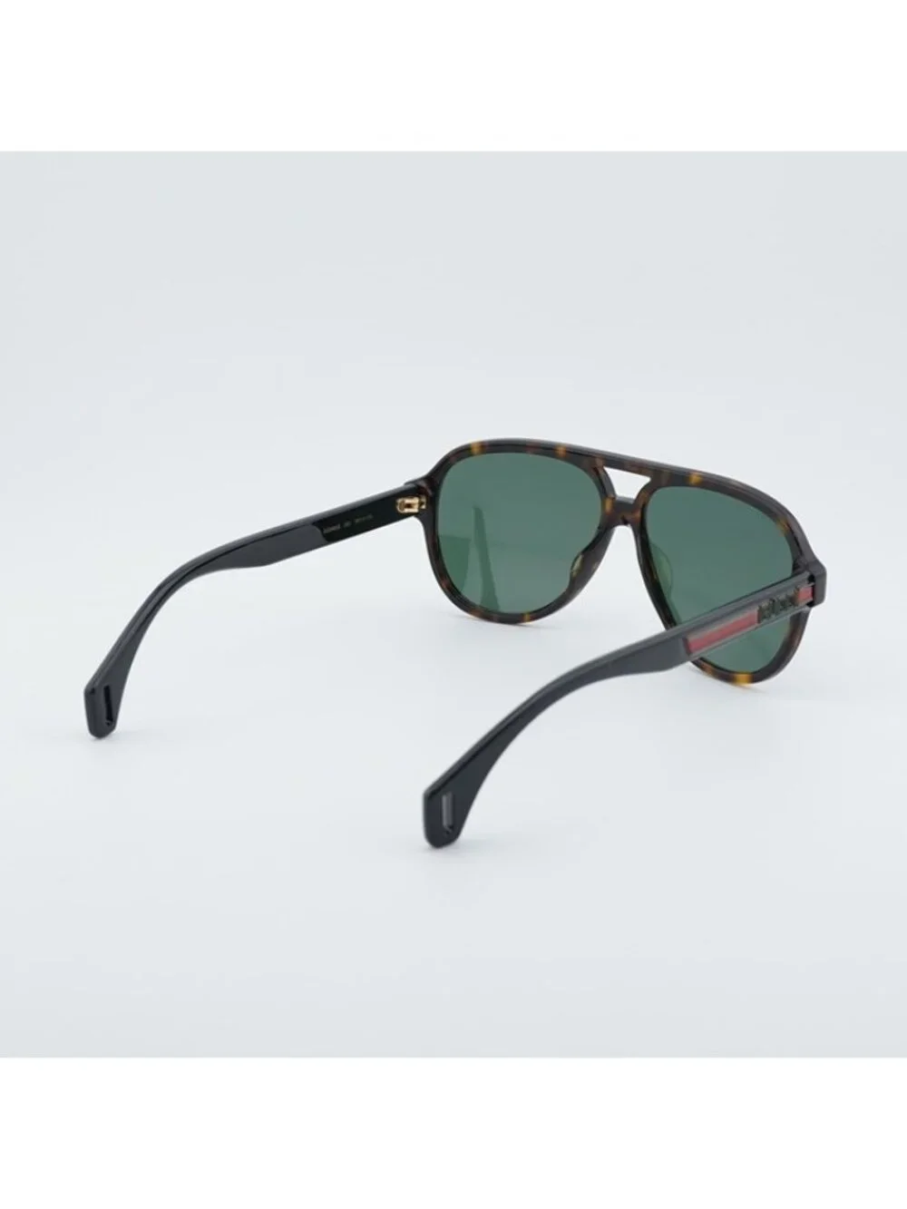 Gucci GG0463S 003 Sunglasses Havana Aviator Frame, Green Lenses